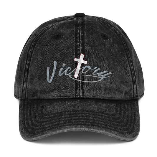 Vintage Cotton Twill Cap-victory cross