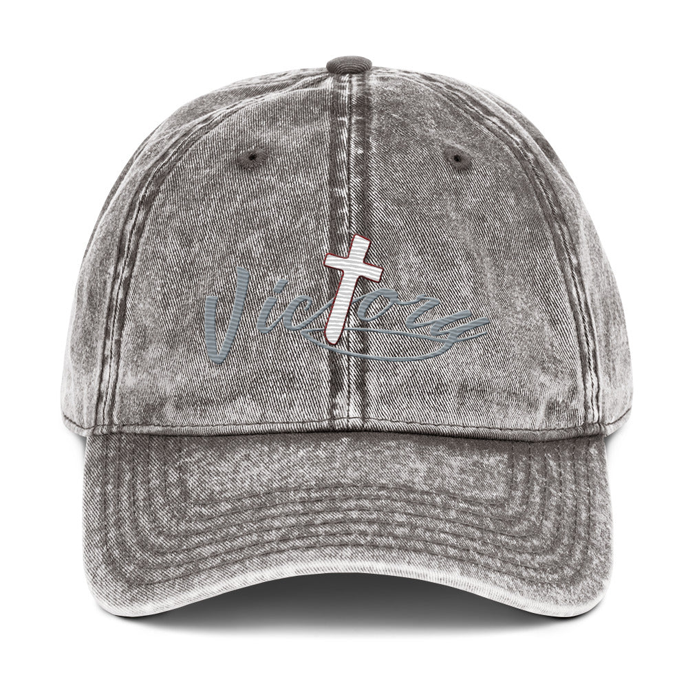 Vintage Cotton Twill Cap-victory cross