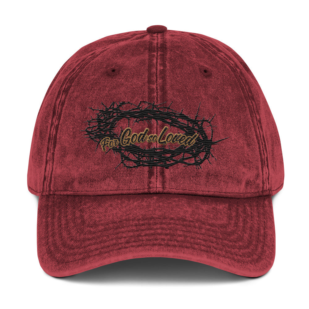 Vintage Cotton Twill Cap-for god so loved